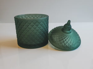 Spire-Frosted Hunter Green Candle Vessel