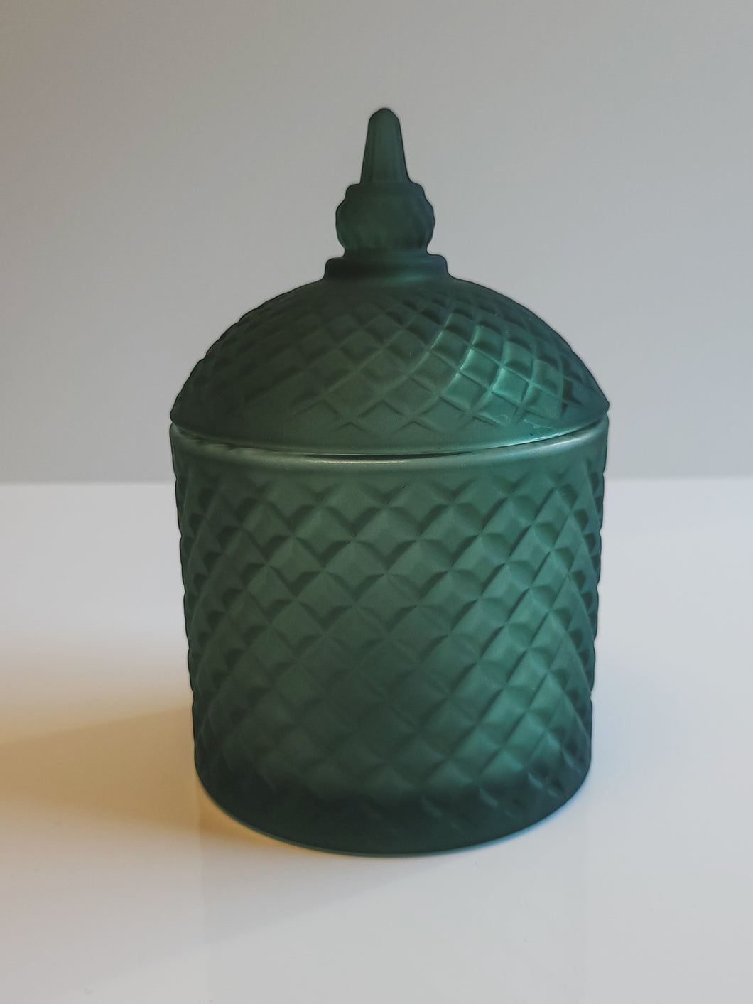Spire-Frosted Hunter Green Candle Vessel